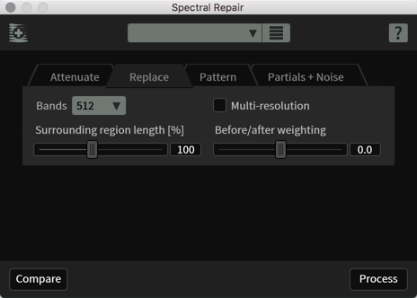 Replace tab interface