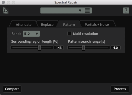 Pattern tab interface