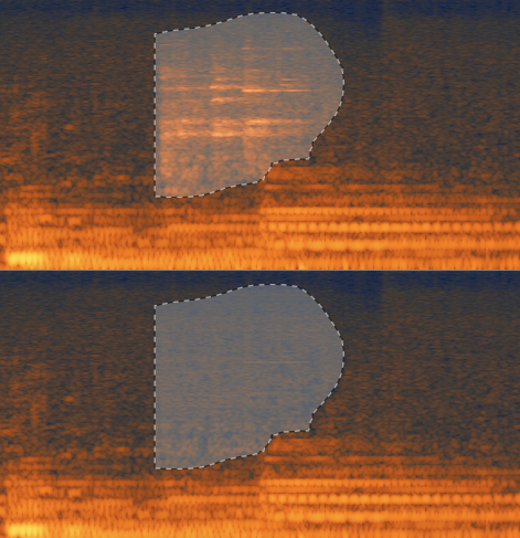 Spectral Repair processing before and after