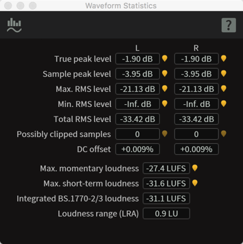 waveform stats window